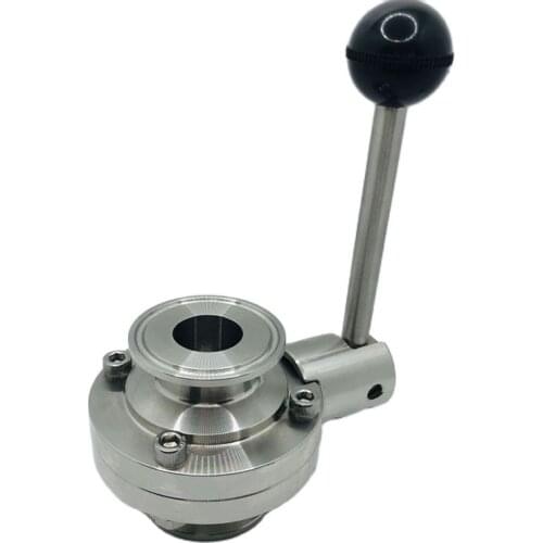 1inch (50.5mm OD) tri clamp butterfly valve silicon sealing square handle brewery valve