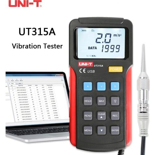 UNI-T UT315A Digital Vibration Tester Generator Displacement Velocity Vibrator Acceleration Velocity Displacement Measurement