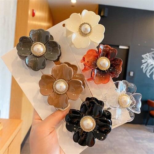 Flower Shape Women Hair Claws Chic Barrettes Crab Hairpins Girls Barrettes Ponytail Ornaments Hairgrips Hair Styling Accessories