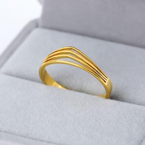 Rose Gold Chevron Rings For Women Vintage Jewellery Stainless Steel Crown Shape Love Ring Bridesmaid Gifts Bague Femme BFF