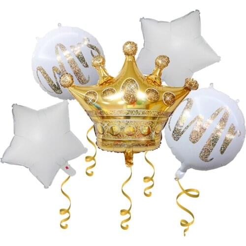 Gold Crown Foil Balloon Confetti Latex Balloons Sets Birthday Wedding Party Baby Shower Decoration Balloons Kids Toys Globos