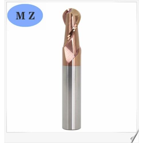 1pcs HRC60 HRC55 HRC45 2flute 4mm-8mm ball nose carbide end mills cutters cnc machine mill tungsten alloy millling cutter Tools