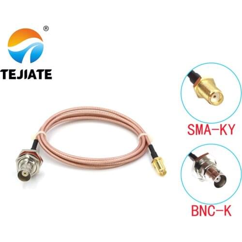 1PCS TEJIATE Adapter Cable BNC To SMA BNC-K Convert SMA-KY 8-90CM 1 1.5 2M Length Connector RG316 Wire