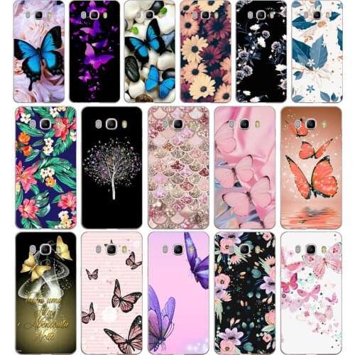 19AA butterfly roses flower gift Soft Silicone Tpu Cover phone Case for Samsung Galaxy J3 J5 2016 2017 case