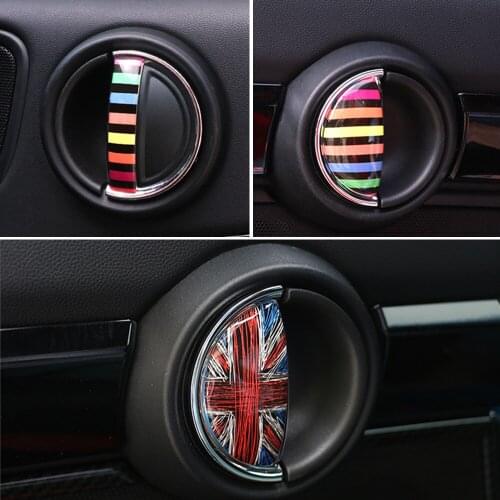 2PCS 3D Car Door Sticker For MINI COOPER R56 R55 R60 R61 Countryman F55 F56 F60 Crystal Epoxy Car Interior Pull Handle Sticker