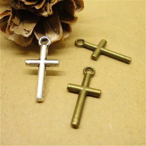 Vintage Ancient Silver Bronze Cross Pendant Charms Jewelry Alloy DIY Accessories For Handmade Key Rings,Bracelets Making