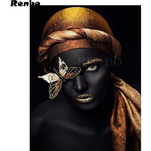 DIY Diamond mosaic Black Women butterfly full square drill diamond embroidery abstract painting diamond painting 5d cross stitch