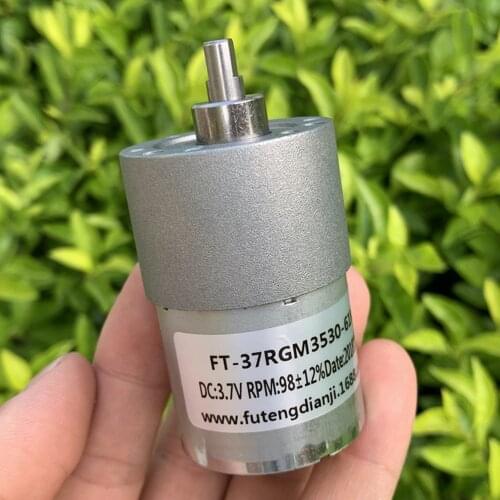 Large Torque Micro 37RGM530 DC Gear Motor Flat Shaft DC 3V-7.4V 88-196RPM Slow Speed Gear Toy Motor DIY Intelligent Machine