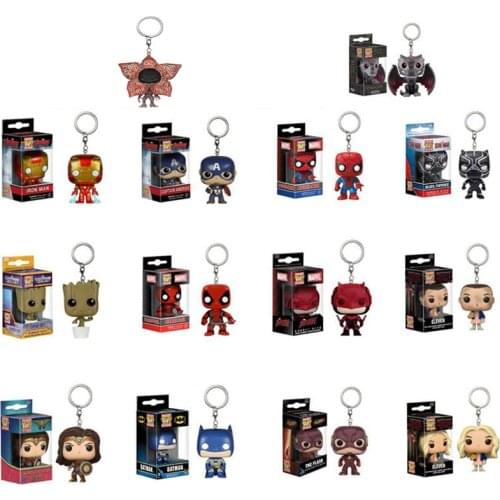 Disney The Avengers Iron Man Iron Man Spider-Man Captain America Mini Cute Hand Do Pendant Key Chain Model Toy Surrounding