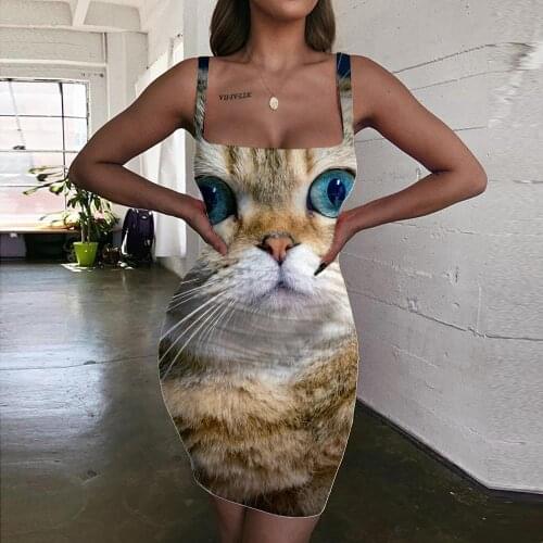 Giyu Brand Cat Dress Women Animal Ladies Dresses Novelty Vestido Sexy Harajuku Bodycon Dress Womens Clothing Summer Beach