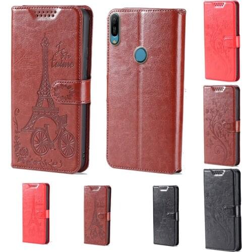 For Huawei Y6s Y6 2019 butterfly flower Tower Flip Leather Wallet Phone Case For Huawei Y6 Prime 2019 Phone cover card slot