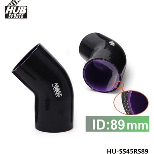 Black 45 Degree Silicone/Silicon Hose Elbow Bend - Rubber/Coolant/Radiator/Pipe For Toyota Corolla 1.8 HU-SS45RS89