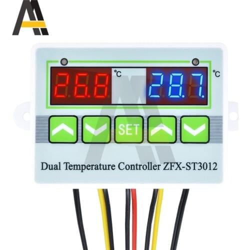 DC 12V 24V AC 110-220V Temperature Controller Dual Thermostat Controller ZFX-ST3012 Temp Control Thermoregulator Control Module