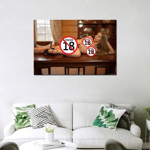 Decorative Canvas Paintings Sexy Adult Model Blonde Girl Photo Posters and Prints Wall Art For Room Decor