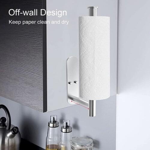 Paste Type Stainless Steel Kitchen Paper Roll Holder ,Towel Hanger Rack Bar, Toilet Paper Holders for Home Use