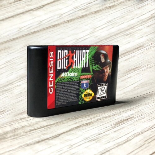 Frank Thomas Big Hurt Baseball - USA Label Flashkit MD Electroless Gold PCB Card for Sega Genesis Megadrive Video Game Console