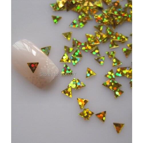 GD25-1 20g/bag Cute Laser Gold Triangle Nail Art Shinny Glitter Cute Decoration Nail Art Decoration