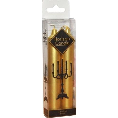 Horizon Candle Candlestick Candle Short Cylinder Gold 2'li Package candles and scents свечи и ароматы velas y aromas