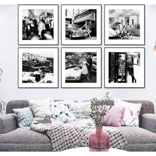 Black and White Character Hepburn Art Photography Wall Art Canvas Painting Poster Bedroom Living Room Home Decoration