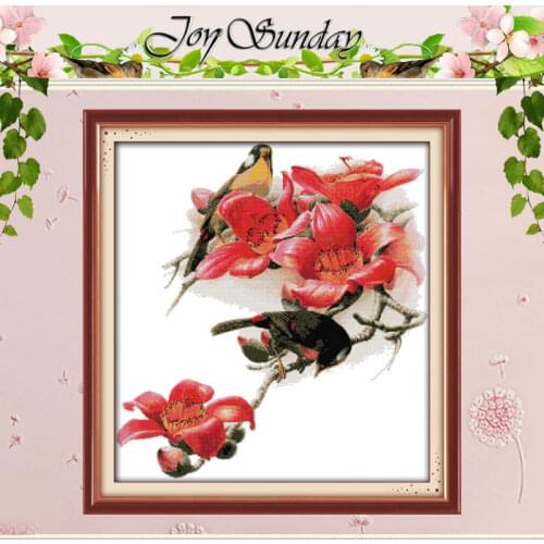 Kapok&red-billed Leiothrix Counted Cross Stitch 11CT 14CT Birds Cross Stitch animals Cross Stitch Kits Embroidery Needlework