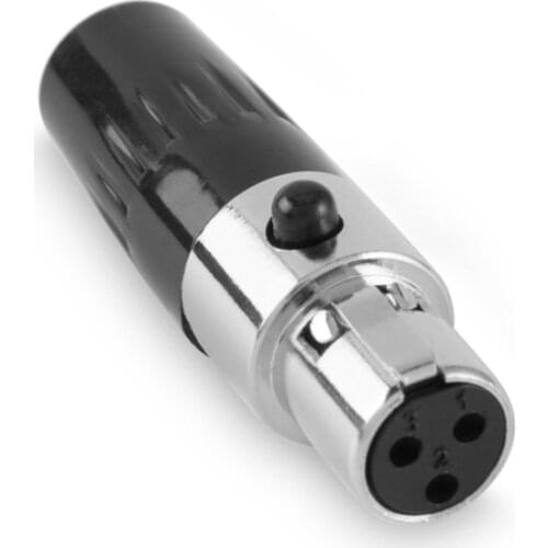 Mini 3 Pin XLR Female Cable Connector, for Pro Microphones, Black and Sliver