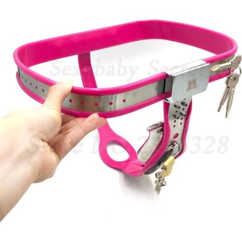 Stainless Steel Male Chastity Cage,Female Chastity Belt,BDSM Bondage Fetish Penis Lock Restraint Device,Sex Toy For Couples