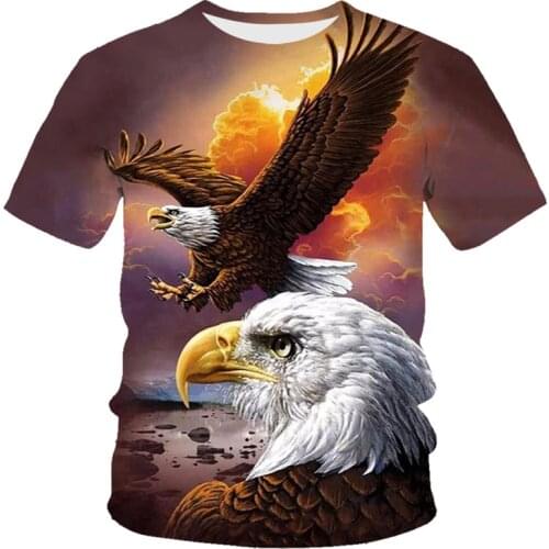 New T-shirt Flame T-shirt Men Phoenix Eagle Graphic T-shirt Printing Harajuku Funny T-shirt Animal T-shirt Casual Lively T-shirt
