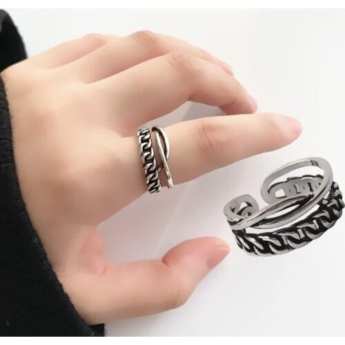 New Charming Open Chains Finger Ring for Women Vintage Boho Knuckle Party Rings Gothic Punk Jewelry Gifts for Girls 2020