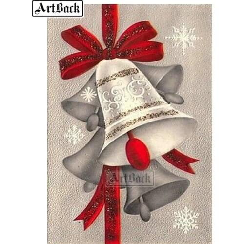 New 5D Diamond Painting Christmas Bells Full Square Drill Resin 3d Diamond Embroidery Rhinestone Mosaic Decoration Sticker ARD4