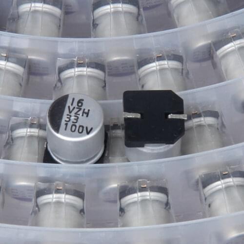 New 20pcs/lot 33UF 10X10.2mm 100V SMD 100V33F Chip aluminum electrolytic capacitor