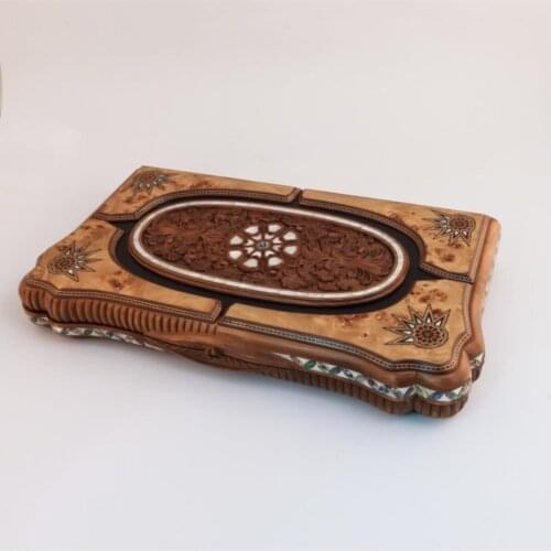 Ottoman Grand (maz) Mother Of Pearl Mosaic Backgammon
