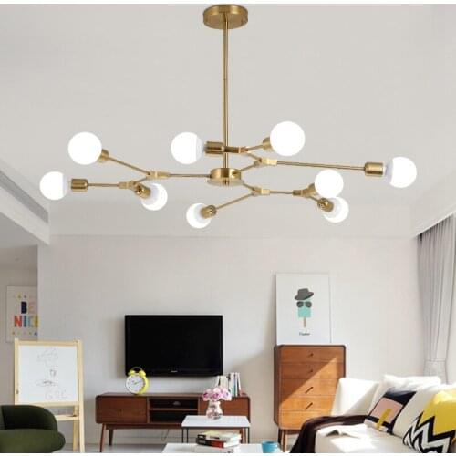 Vintage Loft Ceiling Lamps Classic Chandelier Rotable Ceiling Lamp Plating Process For Living Room Bedroom Home Lighting Fixture