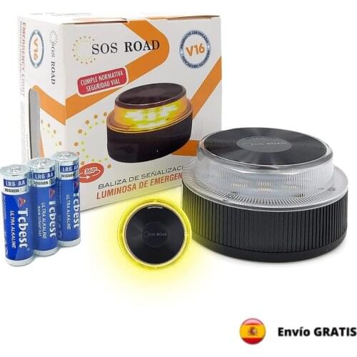 Help flash - Luz de emergencia autónoma - Señal v16 de preseñalización de peligro, homologada DGT
