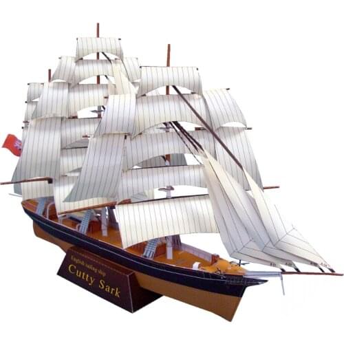 High Simulation Scottish Cutty Sark Galleon 3D Scale Paper Craft Models DIY Assembled Ship Paper Modeling Toy Top Quality