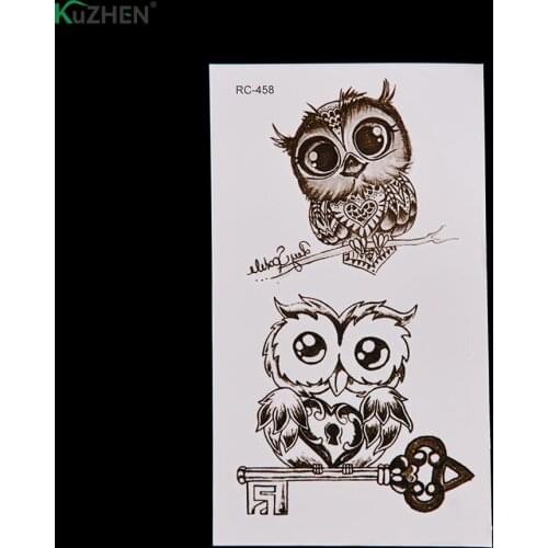 Cute Owl Pattern Temporary Tattoo Sticker Waterproof Decals Fake tatoo Art Taty Womens Tattoo Sticker