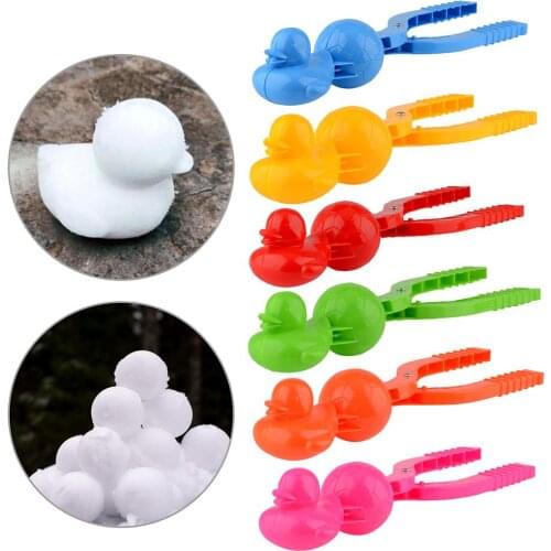 Winter 3D Duck Soccer Snowball Maker Clip Superb Craftsmanship Cute shape Multi-function Kids Outdoor Snow Making Mold Toy Tool