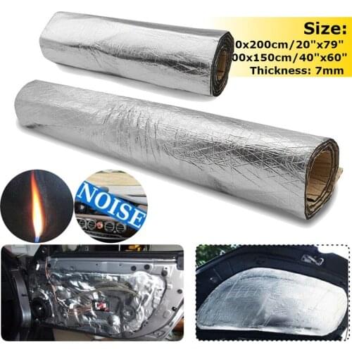 1/2 Pcs 7mm Car Hood Engine Firewall Heat Mat Deadener Sound Noise Proof Insulation Deadening Aluminum 1000x1500mm Foil Sticker