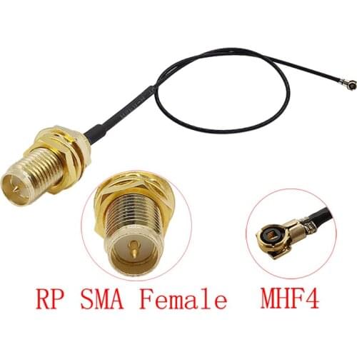1Pcs RP SMA Female (Male Pin) Jack to MHF4 IPX IPEX U.FL 0.81 Cable Pigtail Connector for Mini PCI 0.81mm Card Intel WIFI Board