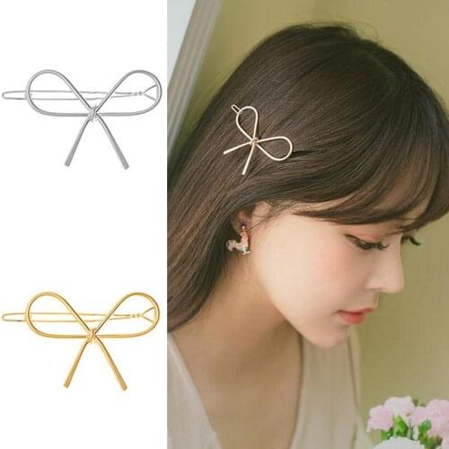 1Pcs Vintage Hairpins Metal Bow Knot Hair Clip Girls Women Hair Accessories Hairgrips Hair Holder Hair Styling