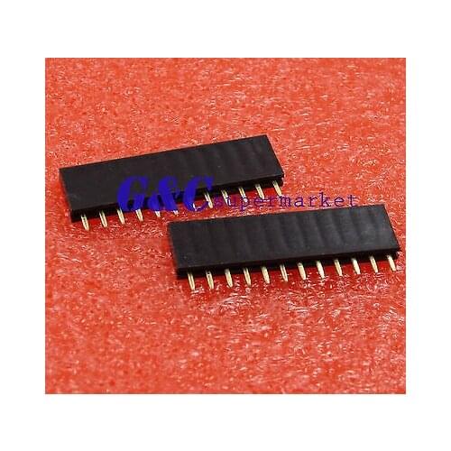 10PCS 2.54mm Pitch 12 Pin Female Single Row Straight Header Strip