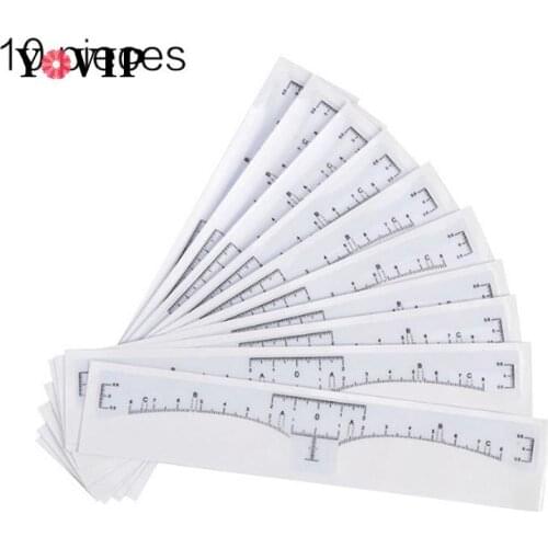 10Pcs Eyebrow Ruler Sticker Grooming Stencil Shaper Ruler Measure Tool Eye Brow Drawing Guide Card Brow Template DIY Make up