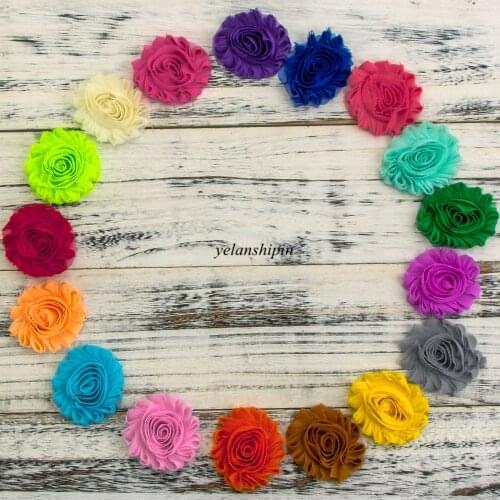 10pcs/lot 2.6" 15colors Fashion Chic Shabby Chiffon Flowers Frayed Fabric Flowers Hair Clip For Hair Accessories For Headband