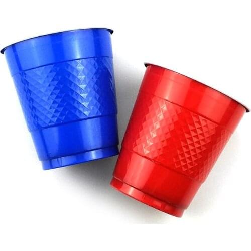 100pcs Disposable PS Plastic Cup 355ml Thickened Anti-falling Bright Color Juice Drink Cup Multi-color