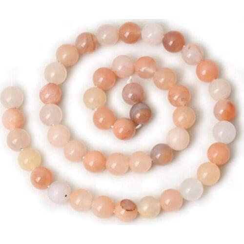 45Pcs 8mm Natural Pink Round Loose Beads for Jewelry Making Diy Bracelet Necklace Materials