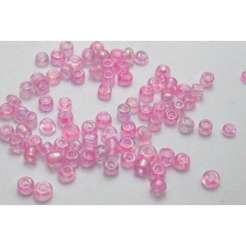 5000 Glass Seed Beads 2mm Transparent Luster AB Pink + Storage Box