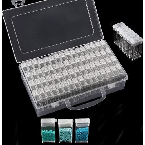 Diamond Painting Accessories 64 Grids Box Storage Containers Diamond Art DIY Bottle Container Storage Box Tool