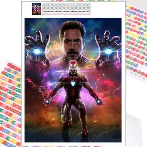 Diamond Painting Marvel Iron Man Avenger Tony Stark 5D DIY Art Portrait Mosaic Handmade Hobby Full Square Round Drill Home Decor