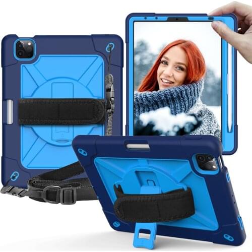 Business 360 Rotation Heavy Duty Silicone Case For iPad Air 4 10.9 2020 Kickstand Full Body Protection Tablet Cover Pen Slot