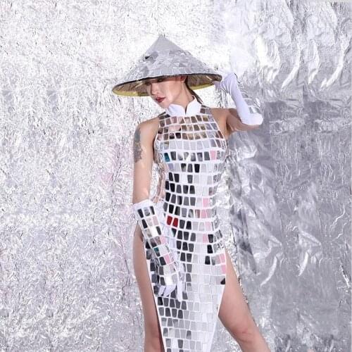 Bar Sparkly Roupa Feminina Mirror Dress Dance Costume Nightclub Women Festival Outfit Party Rave Carnival Show Stage Costume