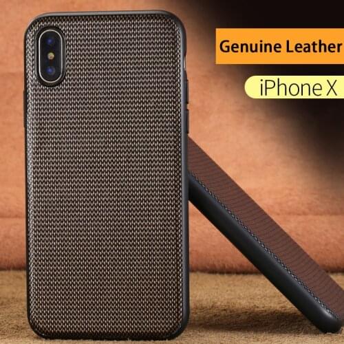 Genuine Leather phone case For iPhone X case Diamond texture all-inclusive phone shell For iPhone SE 5 5S 6 6S 7 8 Plus cover